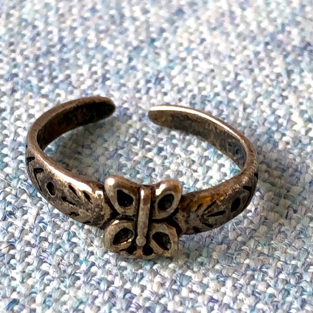 Retired Silpada butterfly toe ring sterling silver